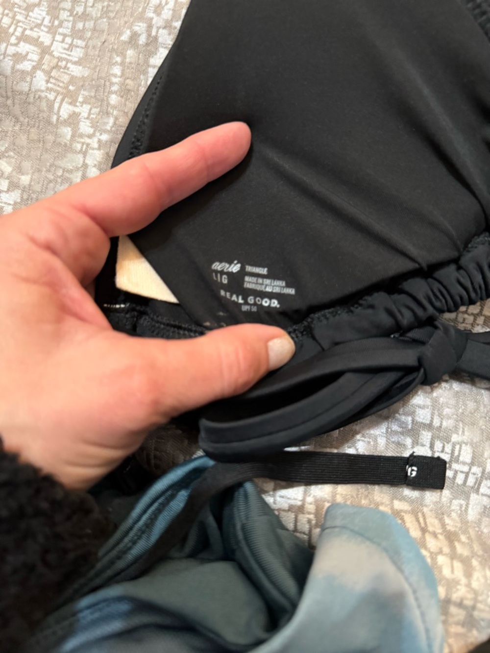 aerie Black Triangle Bikini Top NWOT - Picture 2 of 2